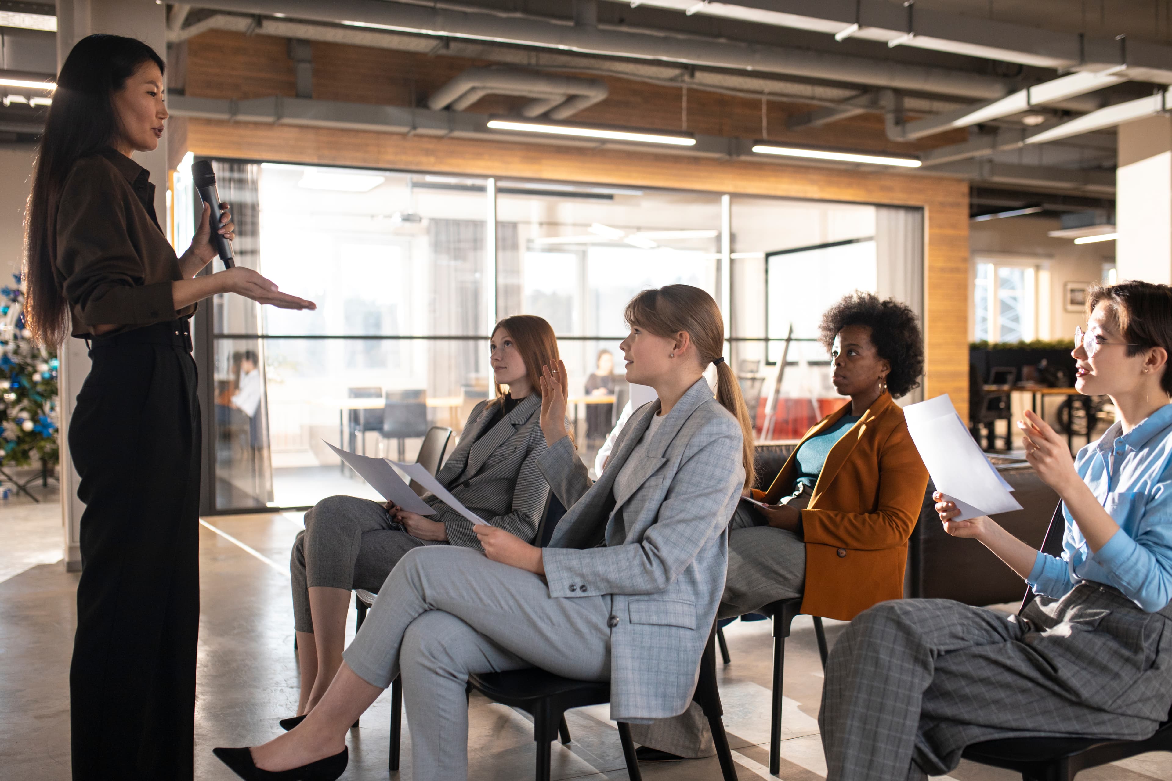 Colleagues in a work meeting
