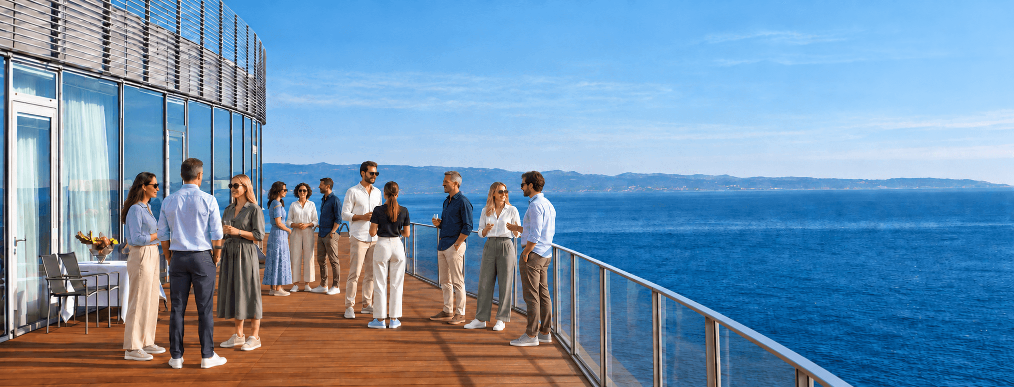 An evening reception overlooking the Adriatic