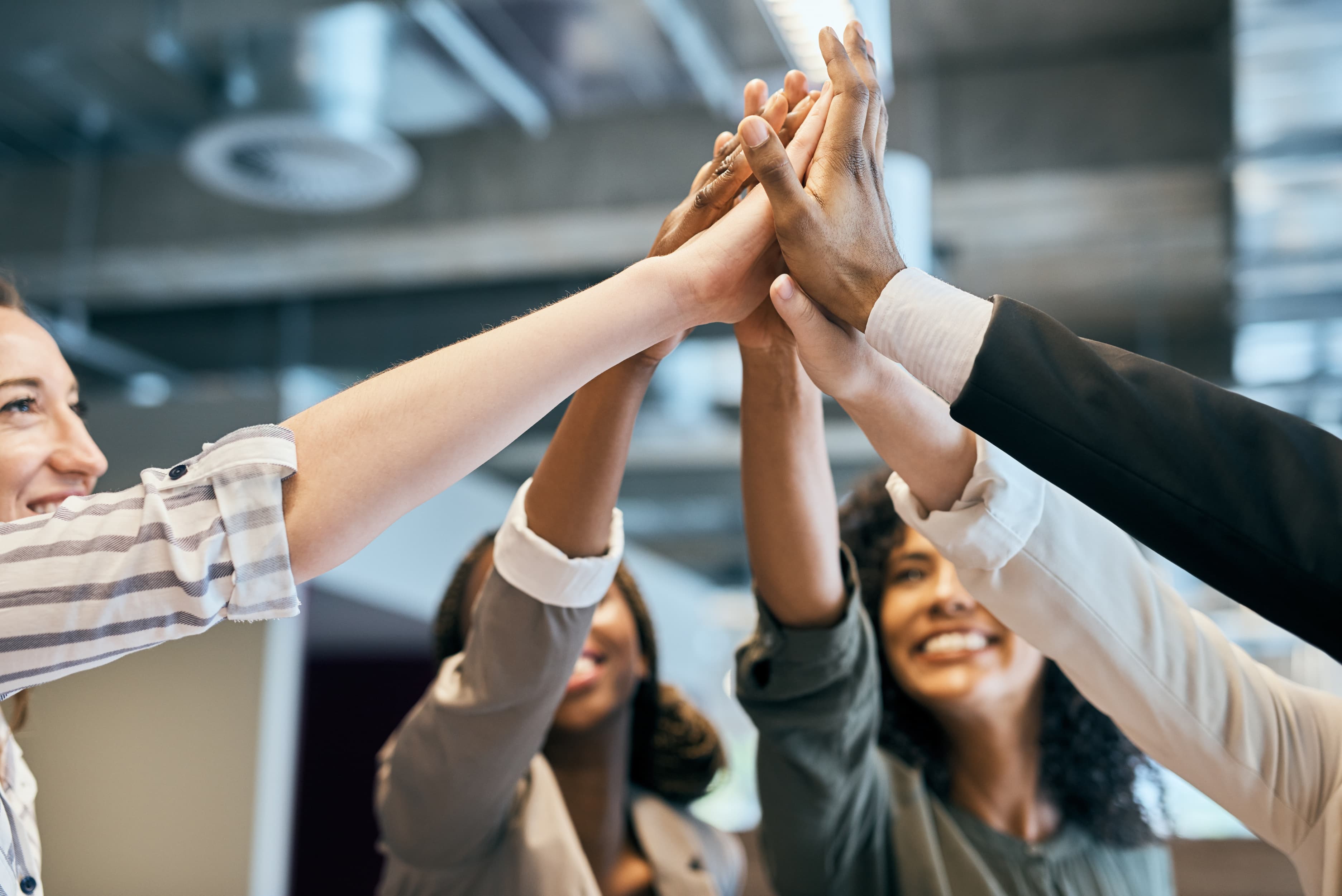 A team celebrating a shared success